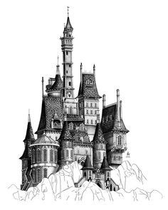 castle concept sketch | Castle sketch, Gothic castle, Castle tattoo