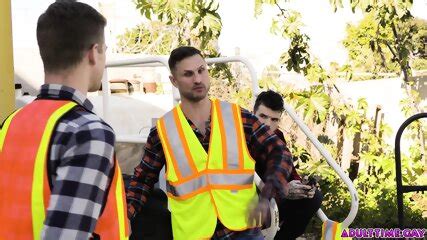 Newbie Double Anal Fucked On His First Day At His New Work