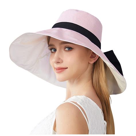 Adjfdgt Sun Hat Women Beach Womens Summer Dress Hat Wide Leaf Flower