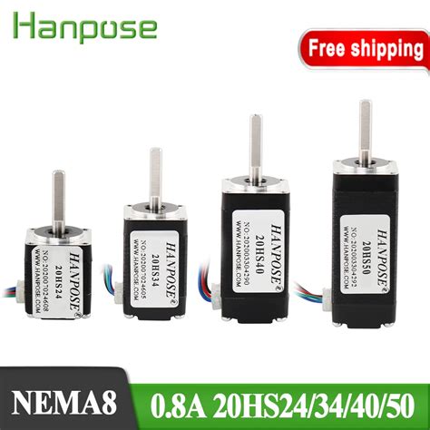 HANPOSE Free Shipping Nema 8 Stepper Motor 20HS24 34 40 0 8A 12mN M