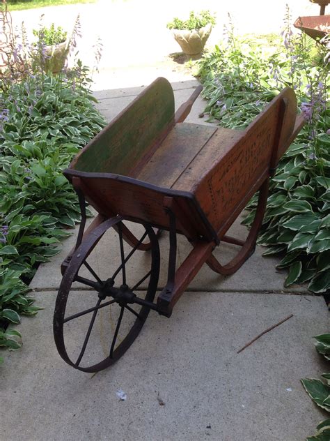 Wooden Wheelbarrow With Original Painted Stencils Patent Dated 1882