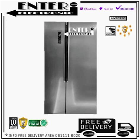 Promo SHARP SJIS60MSL - KULKAS SIDE BY SIDE SHARP 563L INVERTER SJ ...