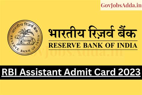 RBI Assistant Admit Card 2023 | Reserve Bank Of India Assistant Admit Card 2023: Prelims Exam ...