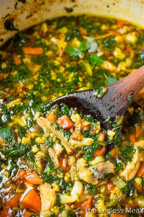 Cauliflower Rice Chicken Soup The Endless Meal