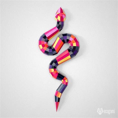 Snake Papercraft Sculpture Printable D Puzzle Papercraft Pdf