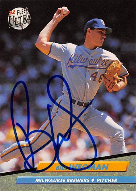 Bill Wegman Autographed Baseball Card Milwaukee Brewers 67 1992