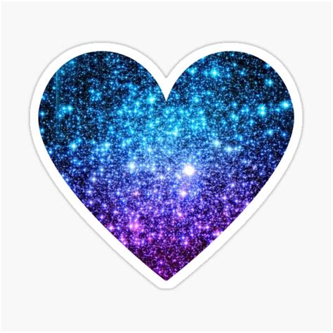 Teal And Purple Ombre Glitter Heart Sticker By Felicity K Redbubble