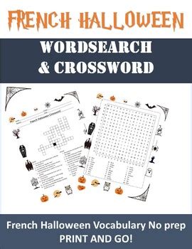 French Halloween Crossword Wordsearch L Halloween Mots Crois S Cach S