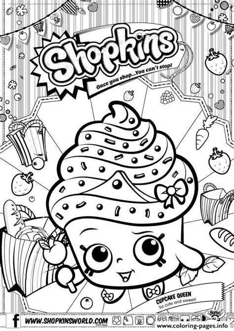 Shopkins Cupcake Queen Coloring Pages Printable