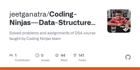 Github Jeetganatra Coding Ninjas Data Structures And Algorithms In