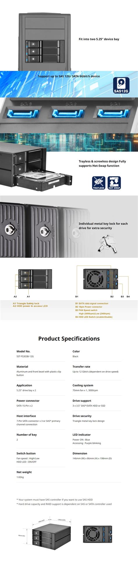 Silverstone SST FS B G FS B Bay Hot Swap Mobile Rack Backplane For HDD CPL Online