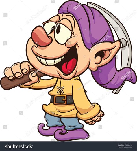 Dumb Miner Dwarf Vector Clip Art Illustration All In A Single Layer