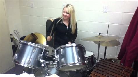 Blonde Girl Doing A Drum Solo YouTube