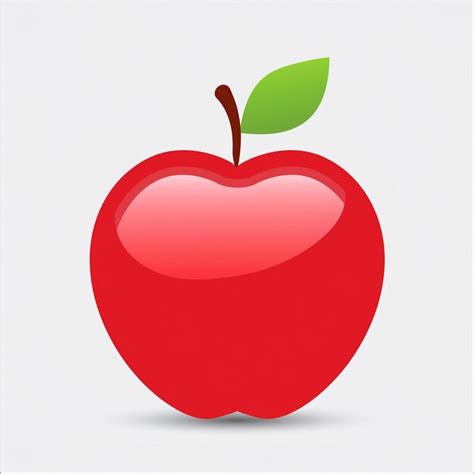 A Red Apple With A Green Leaf On It Premium Ai Generated Vector