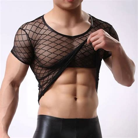 Футболка сетчатая Мужская, прозрачная, с коротким рукавом | AliExpress
