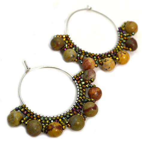 Boho Hoop Earrings Rustic Style Gypsy Earrings Megan Petersen Jewelry