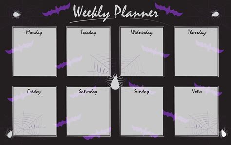 Halloween Themed Weekly Planner Graphic By Usmanfirdaus Creative