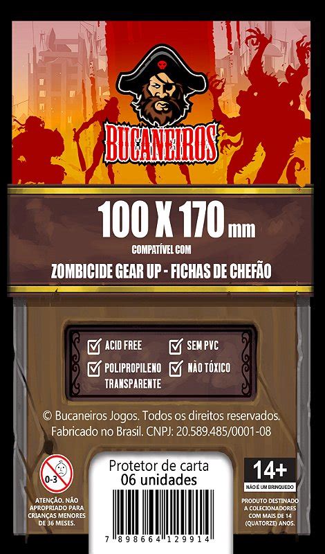 Sleeve Customizado Para Zombicide Gear Up Fichas De Chef O X