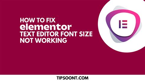 Why Elementor Text Editor Font Size Not Working Fix