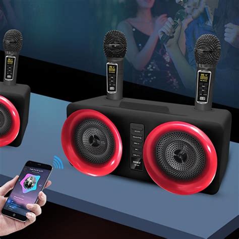 Караоке колонка с двумя микрофонами SDRD SD307, беспроводная bluetooth ...