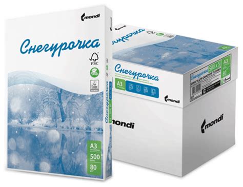 Бумага Снегурочка A3 Снегурочка 80 г/м² 500 лист., 5 пачек, белый ...