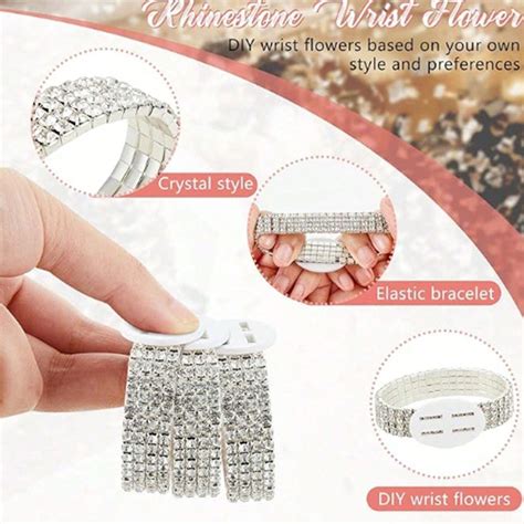 1 pulsera con diamantes de agua joyería elástica de múltiples hilos