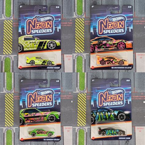 Hot Wheels Latest Neon Speeders Series Honda S Mitsubishi Eclipse Toyota Celica Nissan