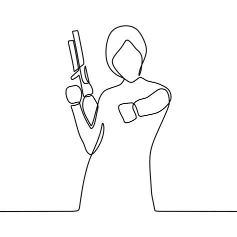 continuous line drawing on someone holding a gun 8691688 Vector Art at ...