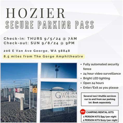 Hozier Parking Near The Gorge Amphitheatre