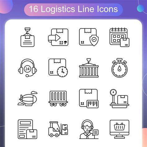 Premium Vector Logistics Vector Outline Icon Set 04