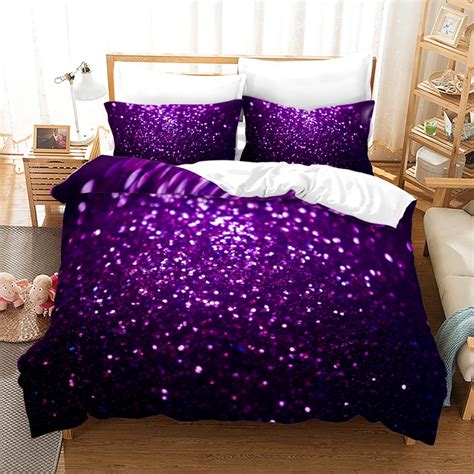 Queen Duvet Cover Set3 Pieces Tie Dye Rainbow Girls Bedding Set Gradient Glitter Colorful