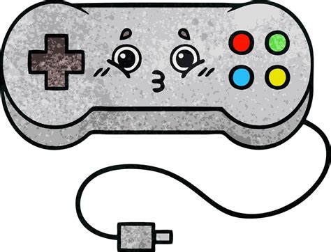 retro grunge texture cartoon game controller 8789777 Vector Art at Vecteezy