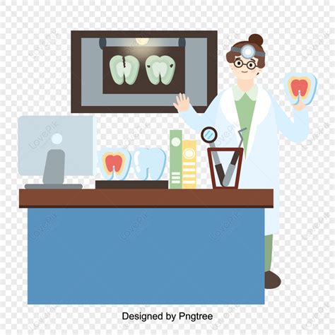 Vector Flatten Doctor Medical Work Illustration Clinical Equipment Png