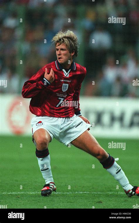 David Beckham England And Manchester United Fc 26 June 1998 Stock Photo