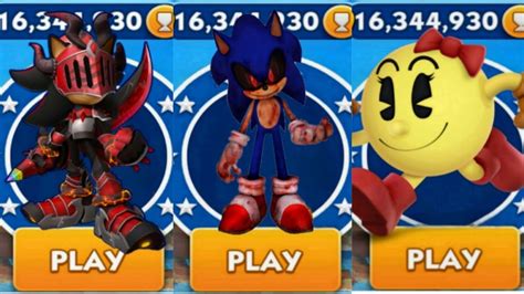 Sonic Dash Dragon Shadow Vs Sonic Exe Vs Ms Pacman Movie Sonic Vs