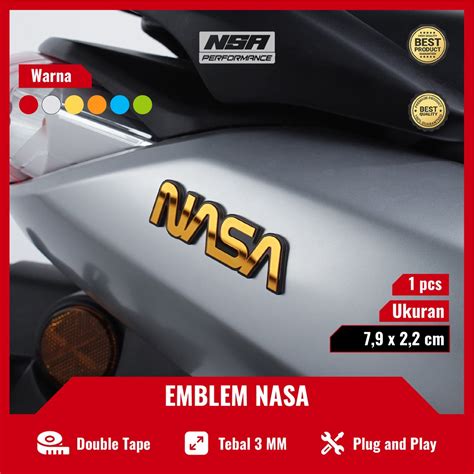 Jual Pcs Emblem Nasa Logo Nasa Timbul D Bukan Stiker Timbul Nasa Atau