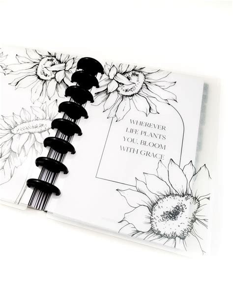 Discbound Vellum Planner Cover Sunflowers And Grace Jane S Agenda