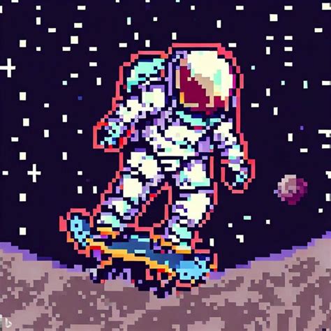 Premium AI Image | astronaut pixel art