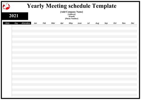 Yearly Meeting Schedule Template By James Andrew Issuu