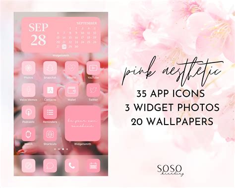 Pink Aesthetic iPhone iOS 14 App Icons iOS14 Widget Photos | Etsy