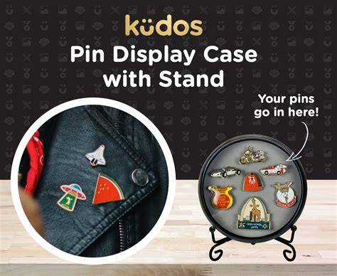 Pin Display Case With Stand Kudos Lapel Pin Collection Shadow Box