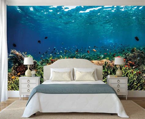 Ocean Underwater Wallpaper Wall Mural Underwater Corals Wall Etsy