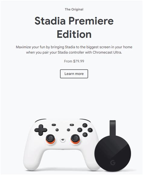 Stadia Premier Edition Free With Preorder WePC