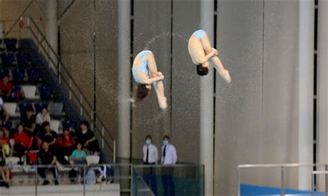 Athletes Compete In Mixed Synchronized M Platform Event At China