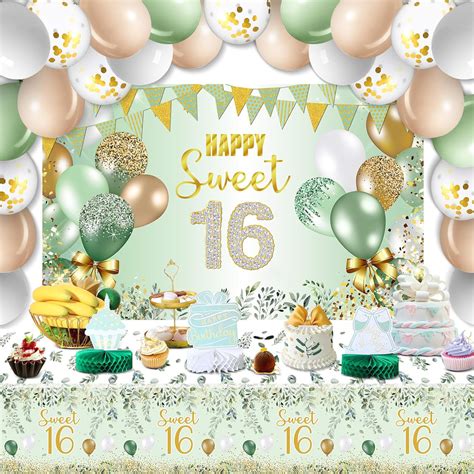 Amazon Pullcrease Sweet Th Party Decorations Sage Green Th