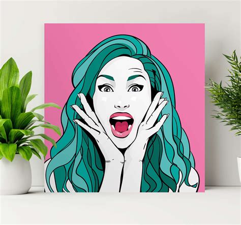 Cuadro Decorativo Moderno Mujer Gritando Estilo Pop Art TenVinilo