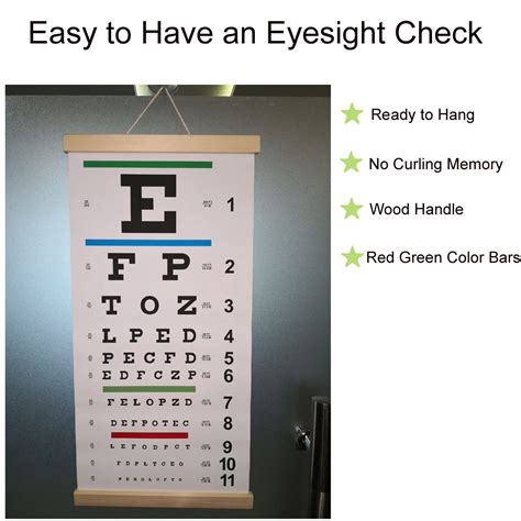 Snellen Eye Chart Eye Charts For Eye Exams 20 Feet With Wooden Frame