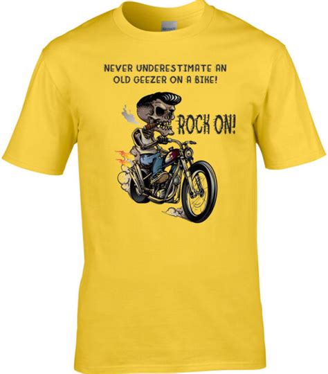 Motorcycle T Shirt Old Man Gift Geezer Biker Motor Grandad Dad Present