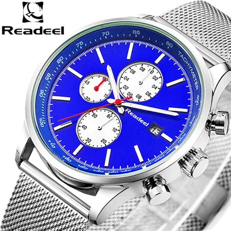 Readeel Mens Quartz Analog Watch Luxury Fashion Sport Wristwatch