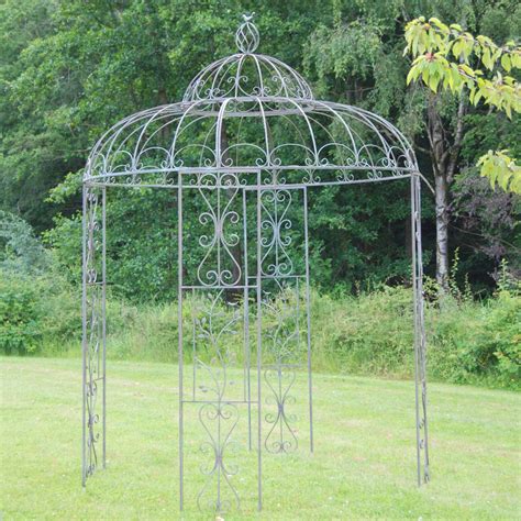 Antiqued Blue Birds Metal Garden Gazebo